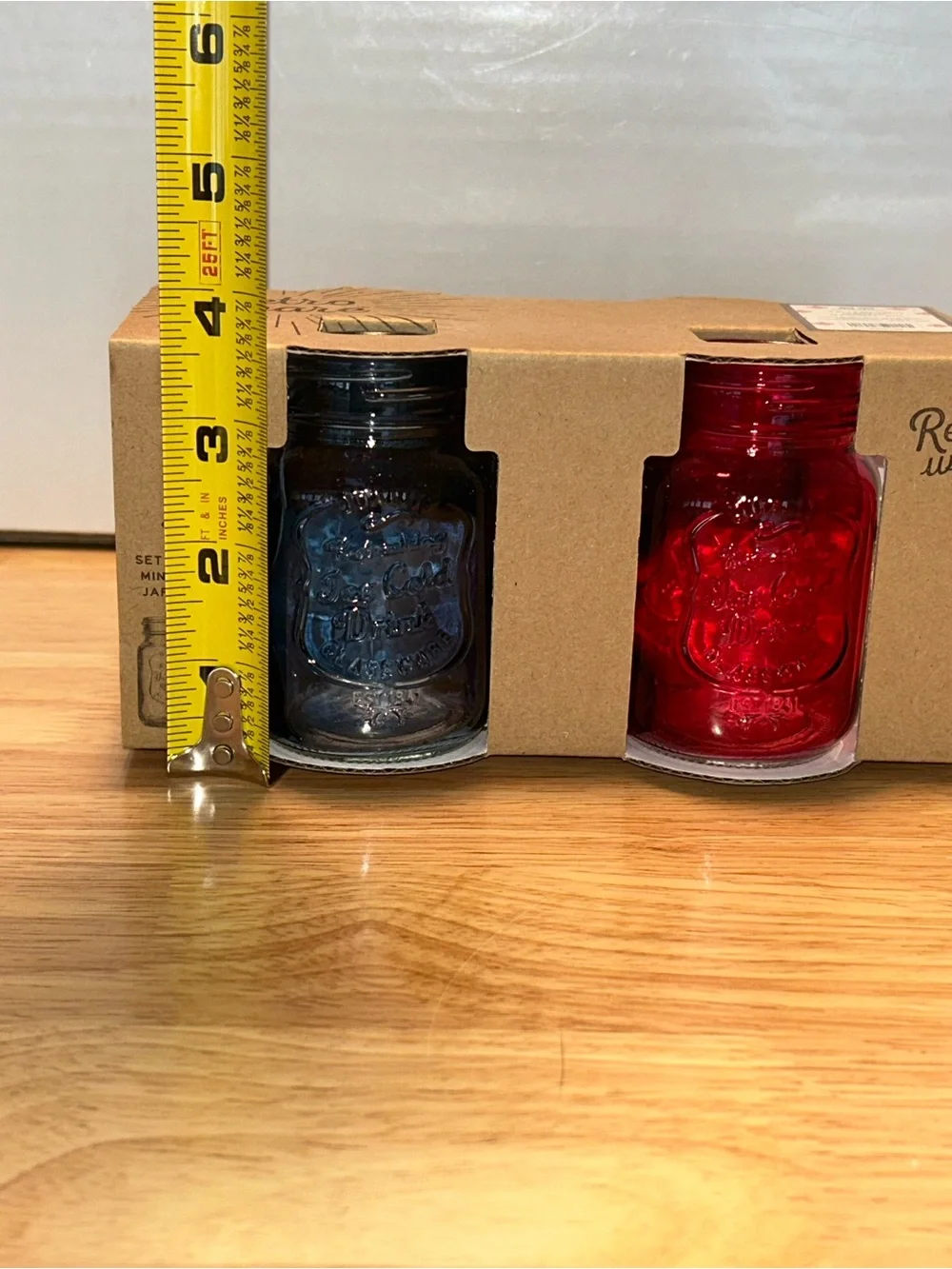 Decorative Mini Mason Jar Glass Set of 4 - Home Kitchen